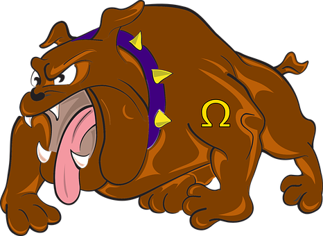 Angry Cartoon Bulldog PNG with transparent background