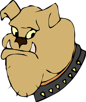 Angry Cartoon Bulldog Graphic PNG with transparent background
