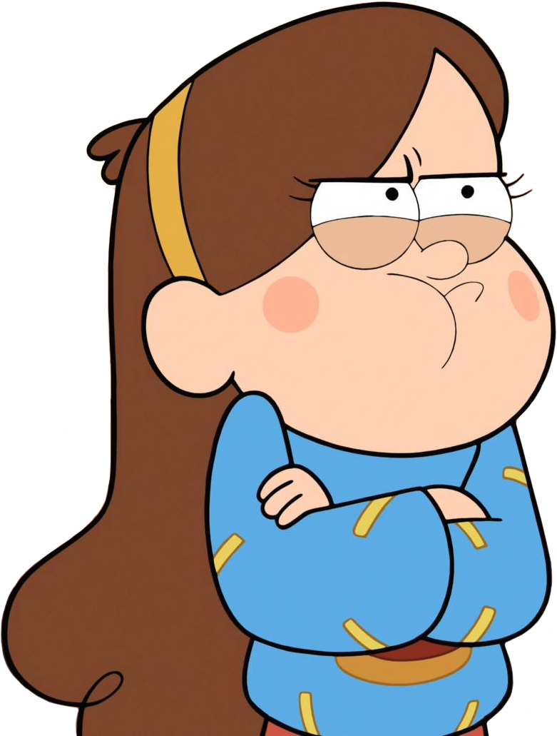 Angry Cartoon Girl Arms Crossed