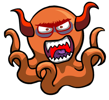 Angry Cartoon Monster Transparent Background