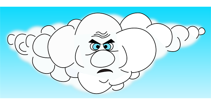 Angry Cloud Cartoon Character