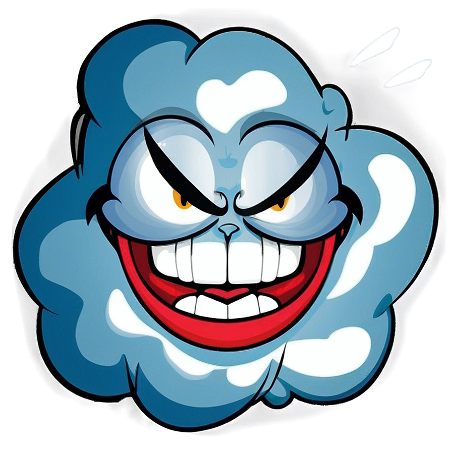 Angry Cloud Cartoon PNG klg7 PNG with transparent background