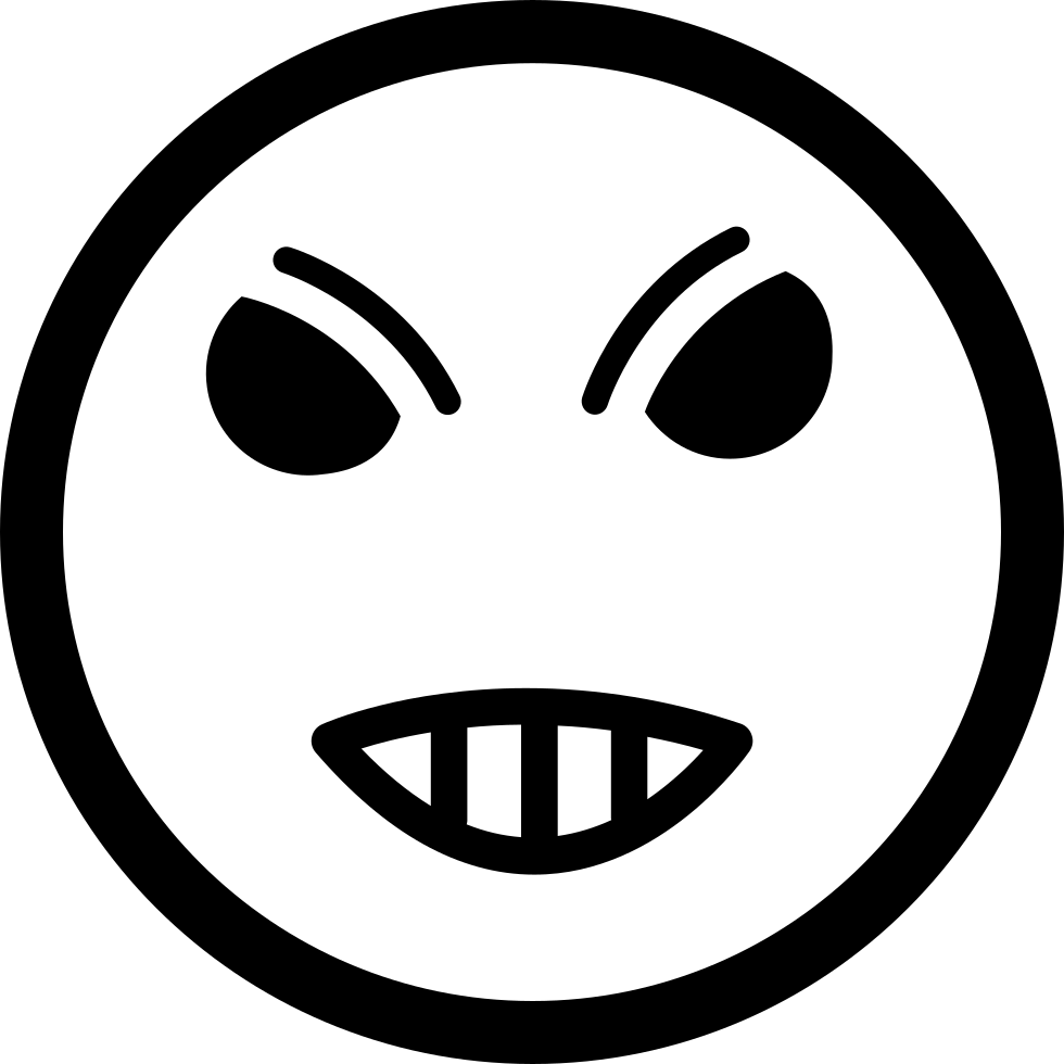 Angry Emoticon - Enfadado Emoticon Black And White Png, Transparent Png PNG image with a transparent background, free high-resolution download