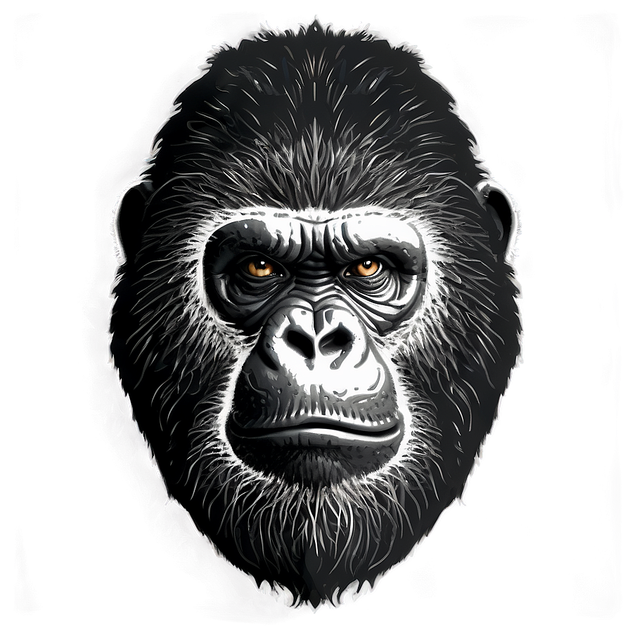 Angry Gorilla Black And White Png 06252024