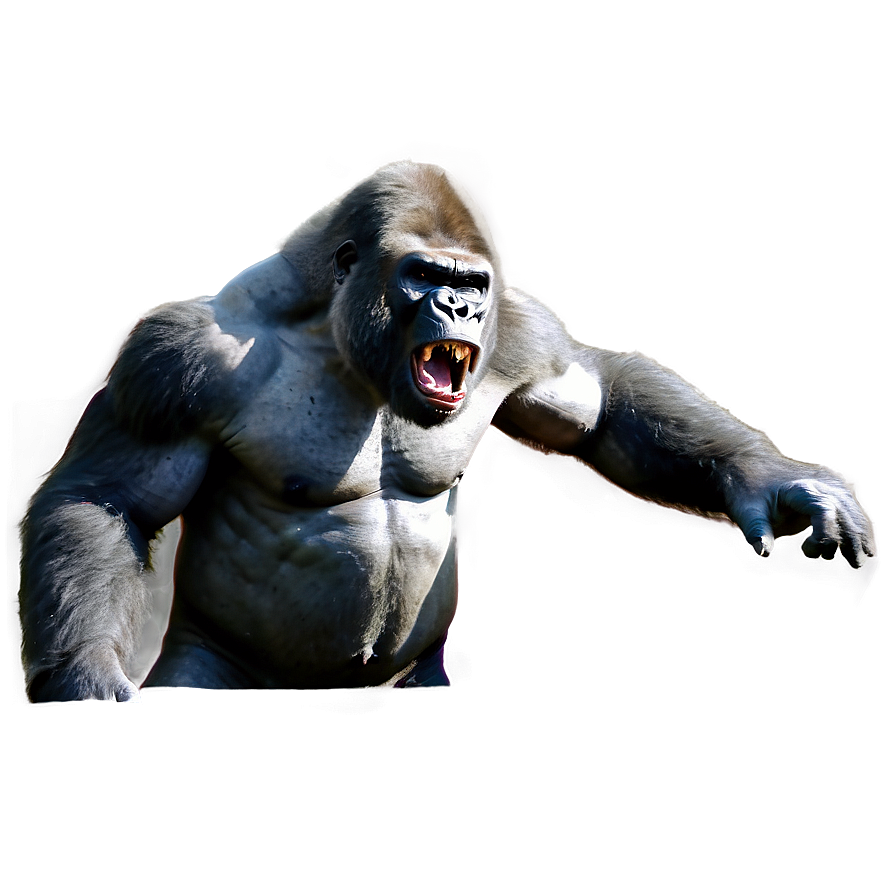 Angry Gorilla In Action Png Ghv