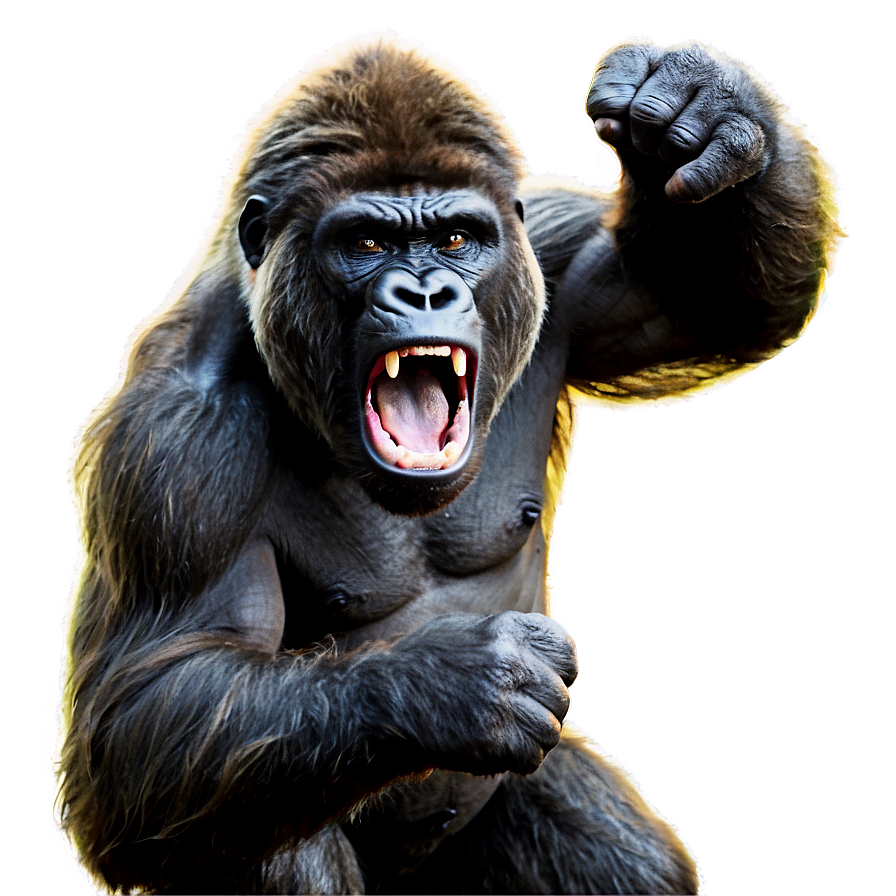 Angry Gorilla Roaring Loudly Png Oyc1