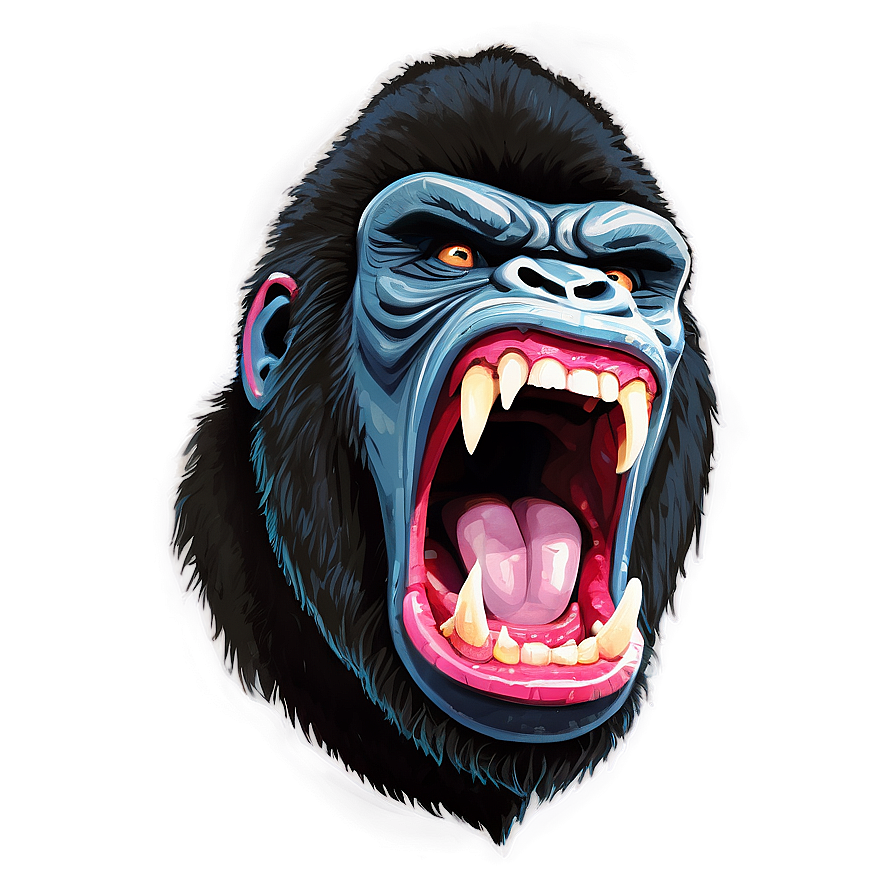 Angry Gorilla Roaring Loudly Png Tmi54