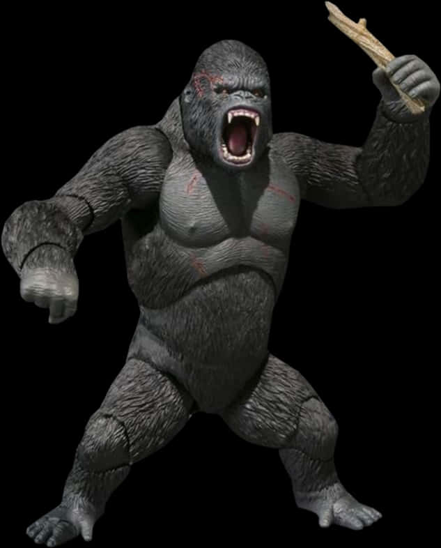 Angry King Kong With Club PNG with transparent background