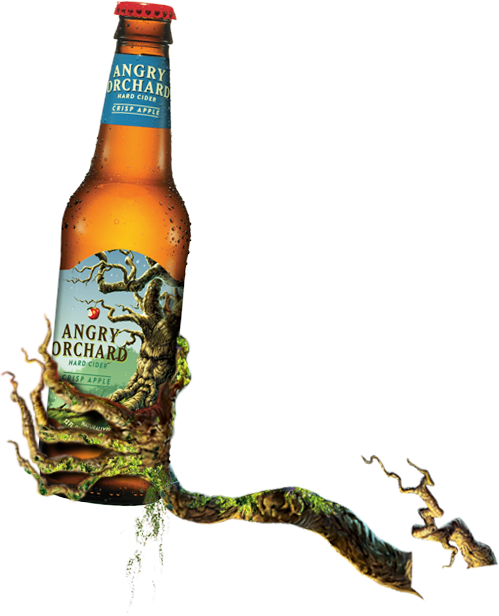 Angry Orchard Crisp Apple Cider Bottle PNG with transparent background