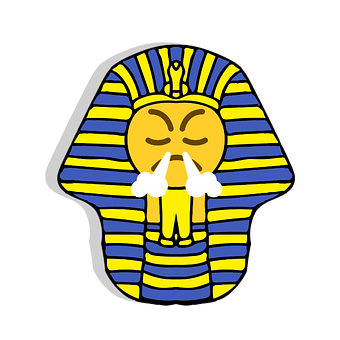 Angry Pharaoh Cartoon Emoji PNG with transparent background