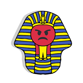 Angry Pharaoh Emoji Art PNG with transparent background
