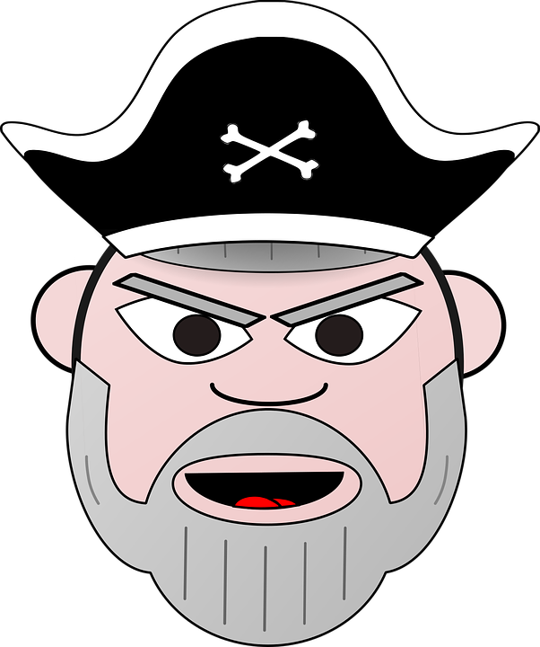 Angry Pirate Cartoon Graphic PNG with transparent background
