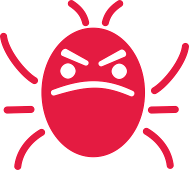 Angry Red Bug Icon PNG with transparent background