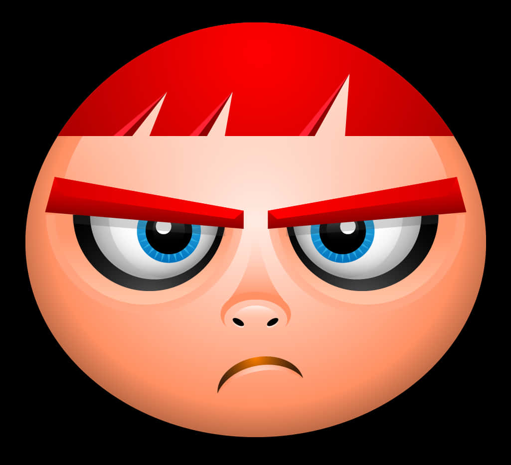 Angry Red Haired Cartoon Character