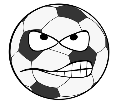 Angry Soccer Ball Cartoon PNG with transparent background
