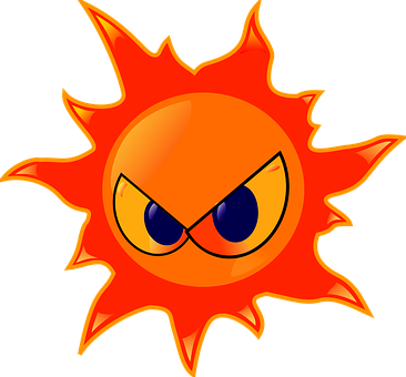 Angry Sun Cartoon Graphic