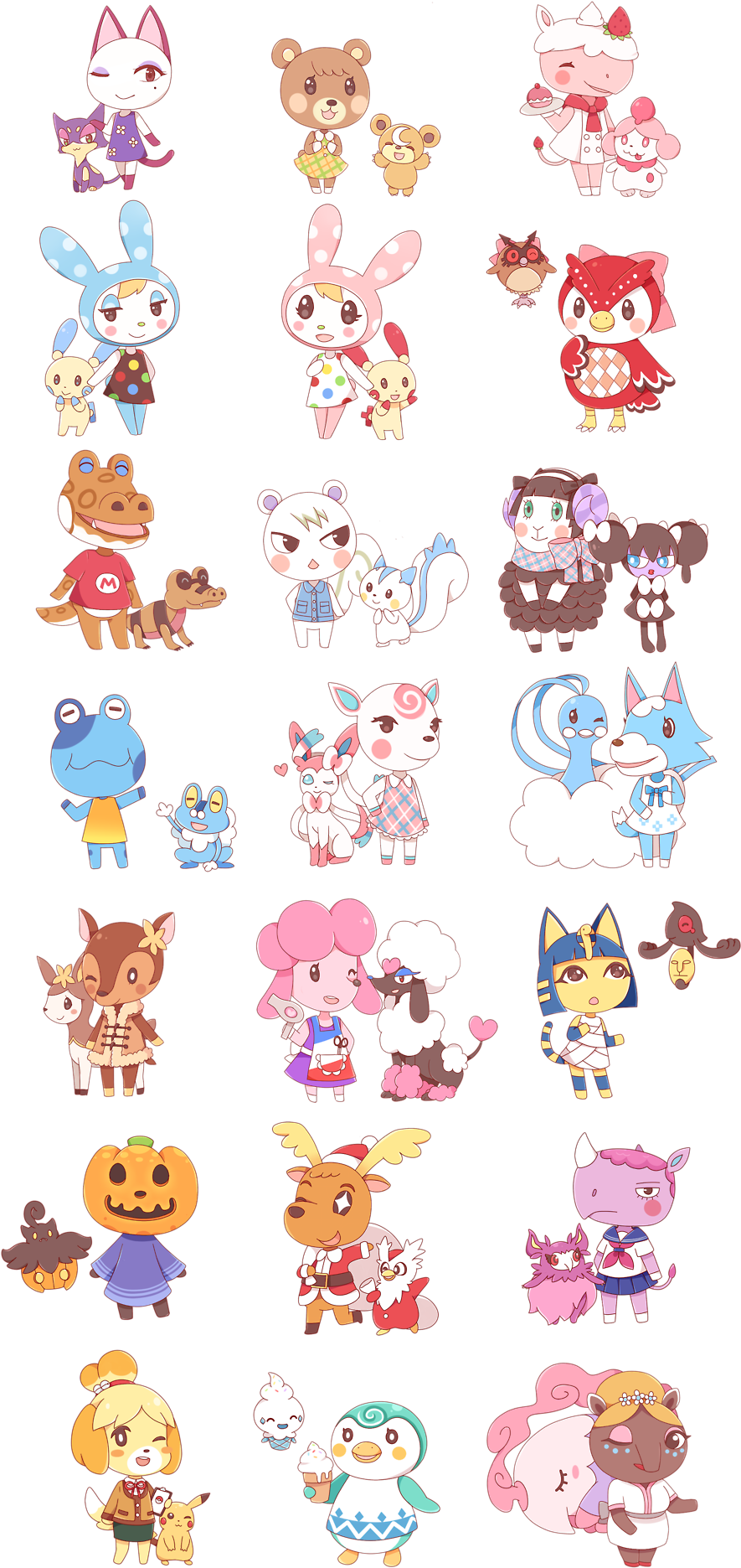 Animal Crossing Characters Cute Illustration