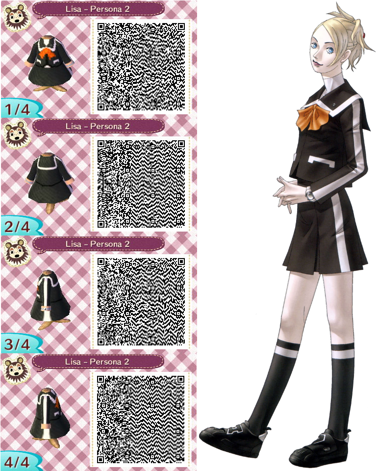 Animal Crossing Lisa Persona2 Outfit Q R Codes