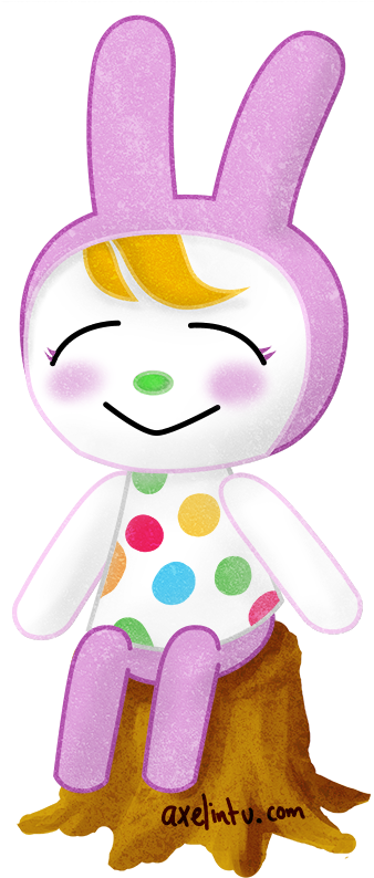 Animal Crossing Polka Dot Rabbit Character