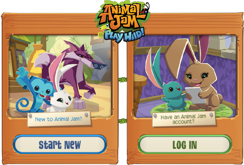 Animal Jam Login Screen