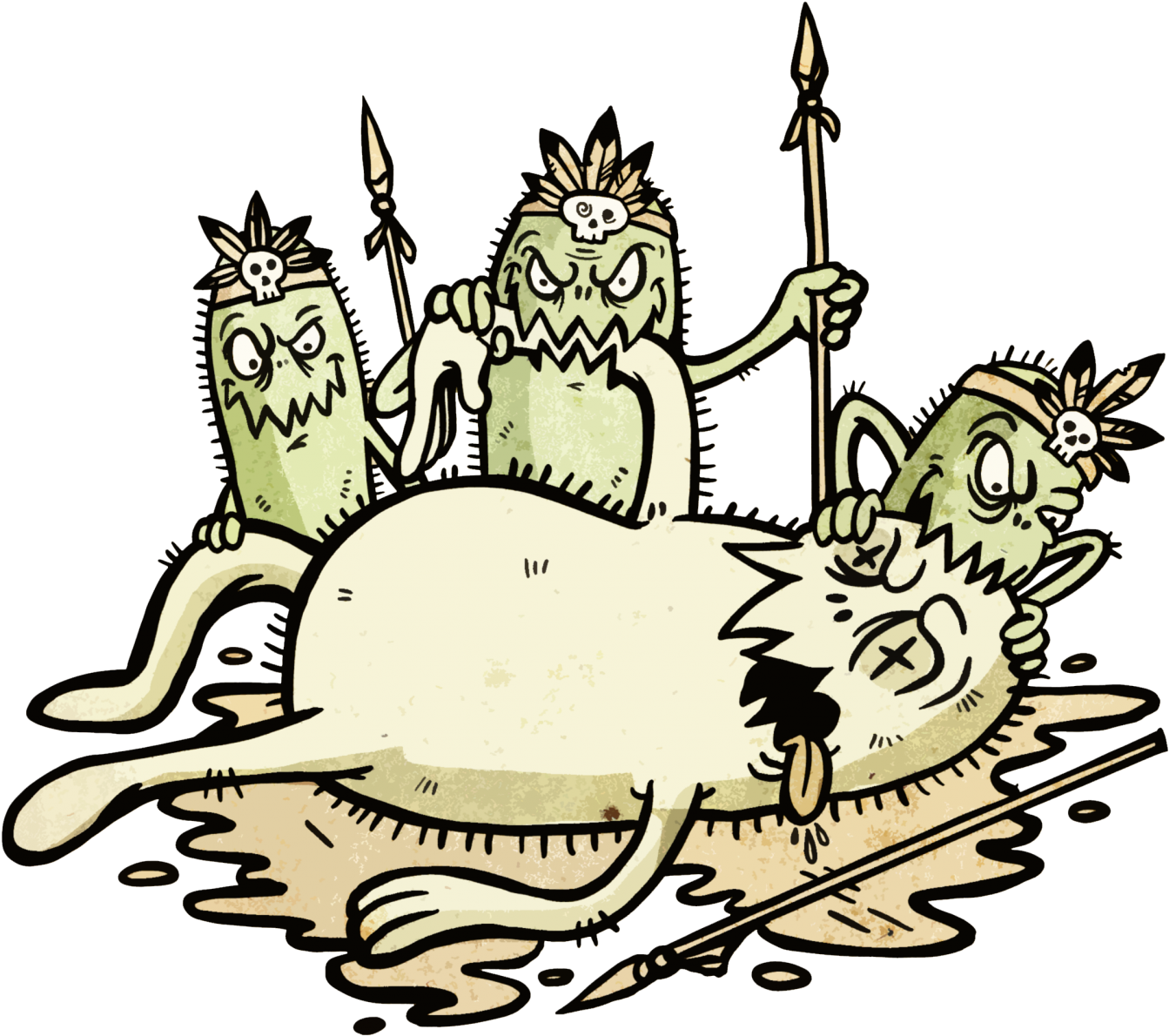 Animated Bacteria Tribe Hunting Cell