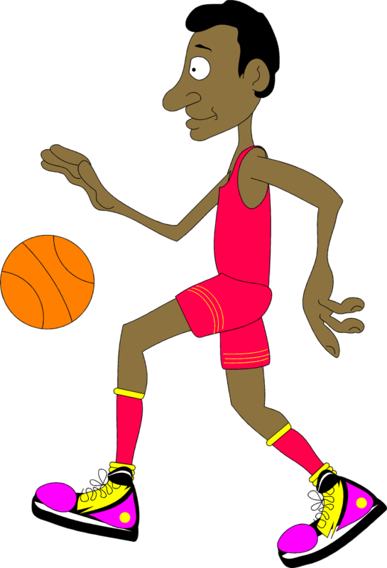 Animated Basketball Player Dribbling Clipart