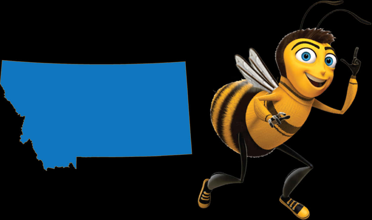 Animated Bee Character Montana Outline