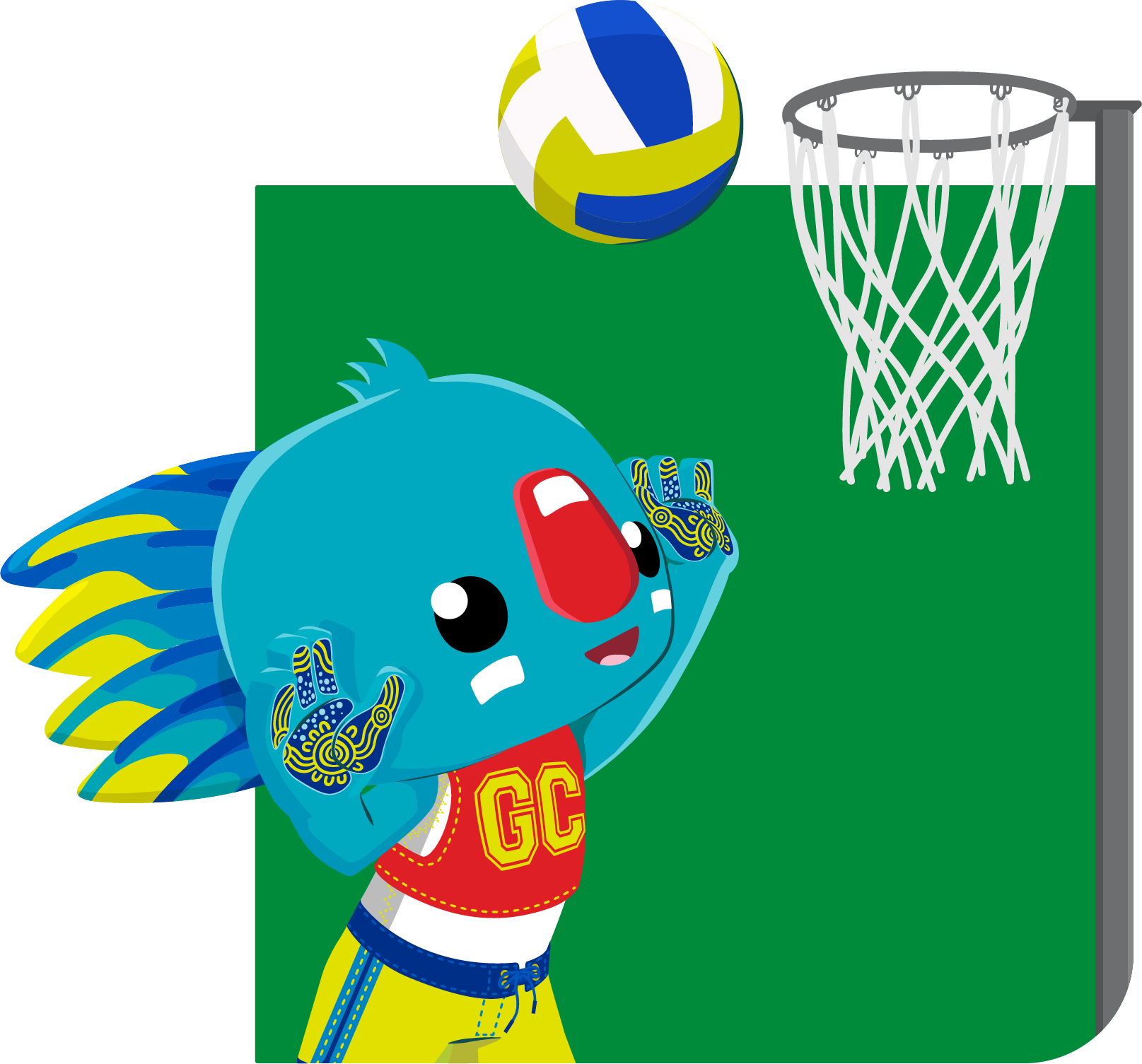 Animated Bird Playing Basketball Clipart