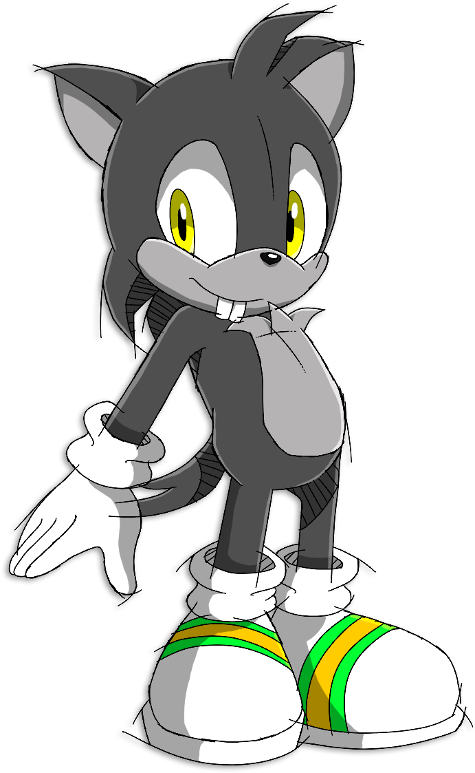 Animated Black Hedgehog Character