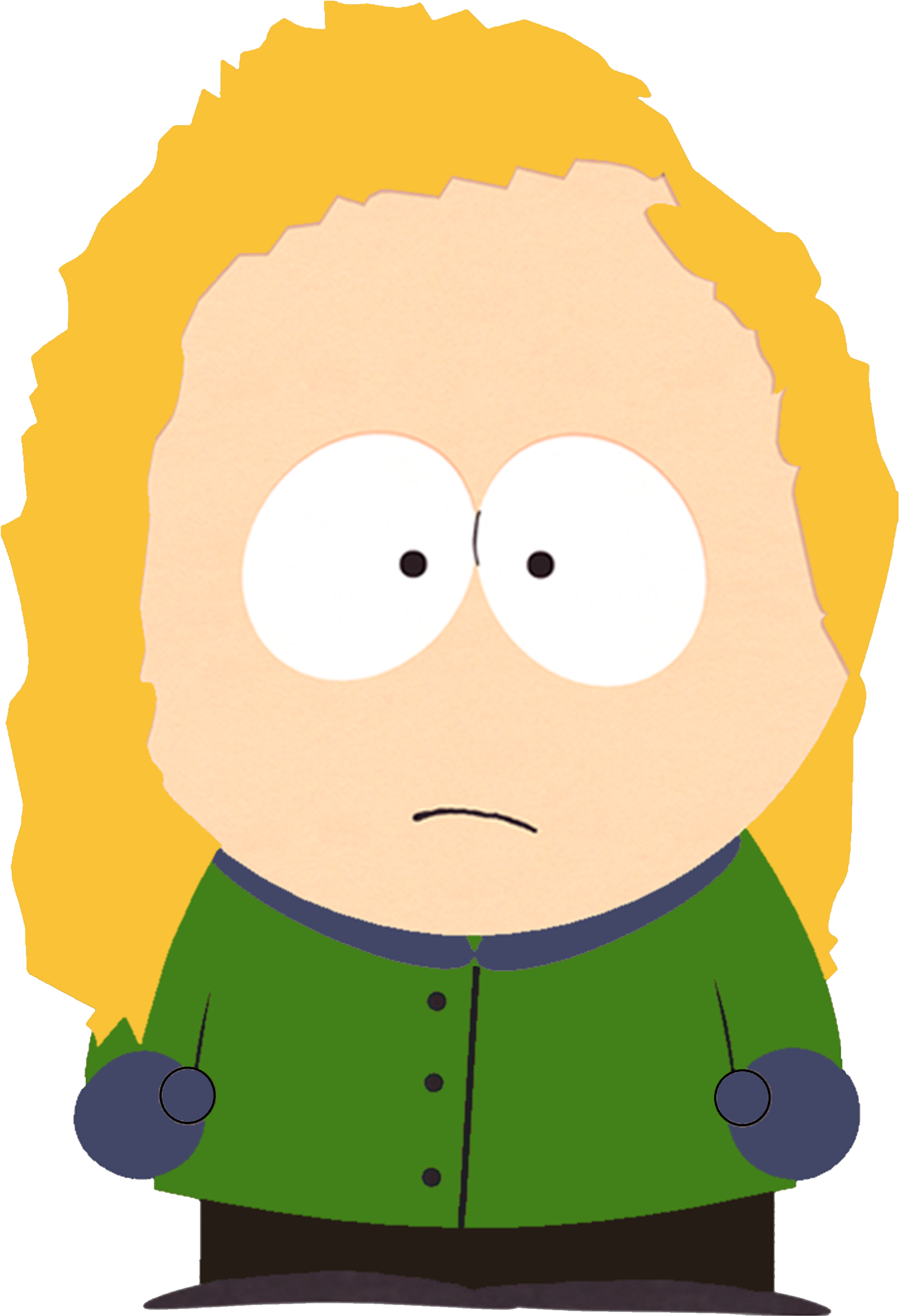 Animated Blonde Character Green Jacket