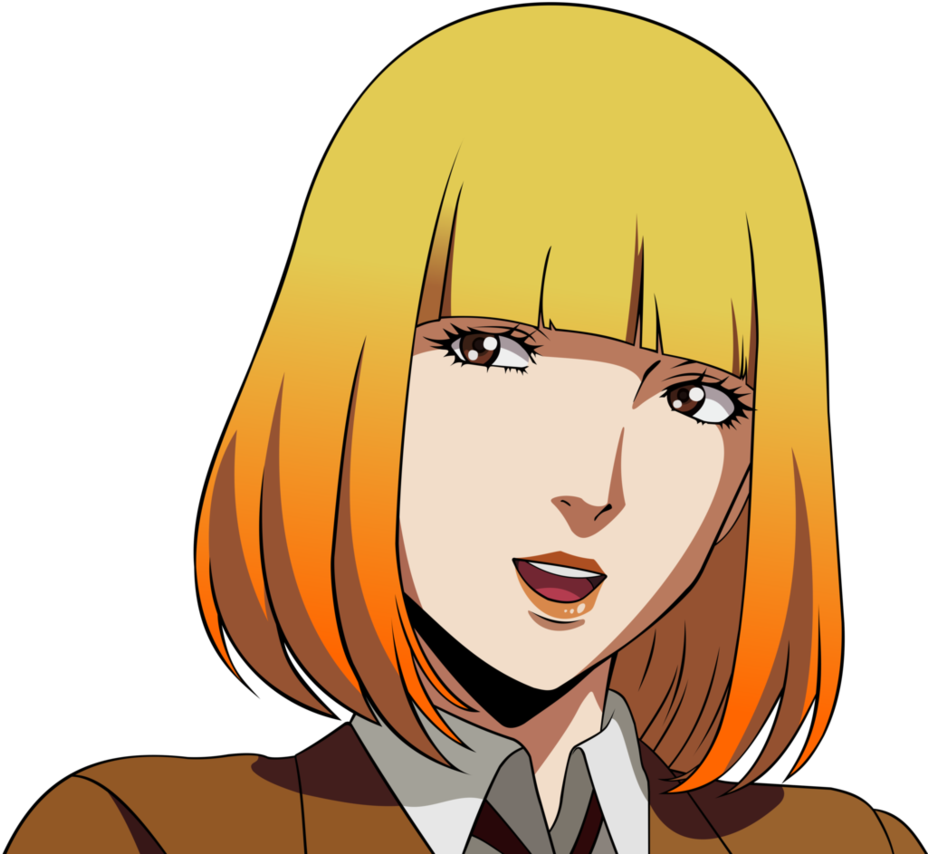 Animated Blonde Character Smiling