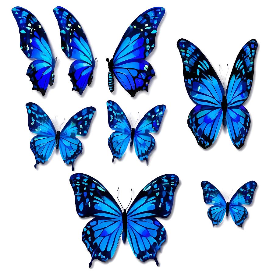 Animated Blue Butterflies Png Exc