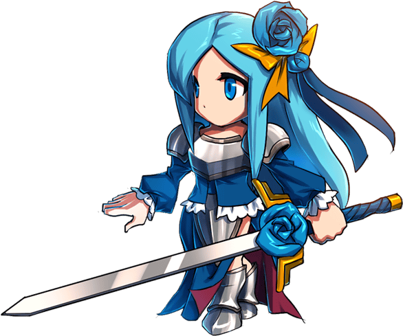 Animated Blue Haired Swordswoman