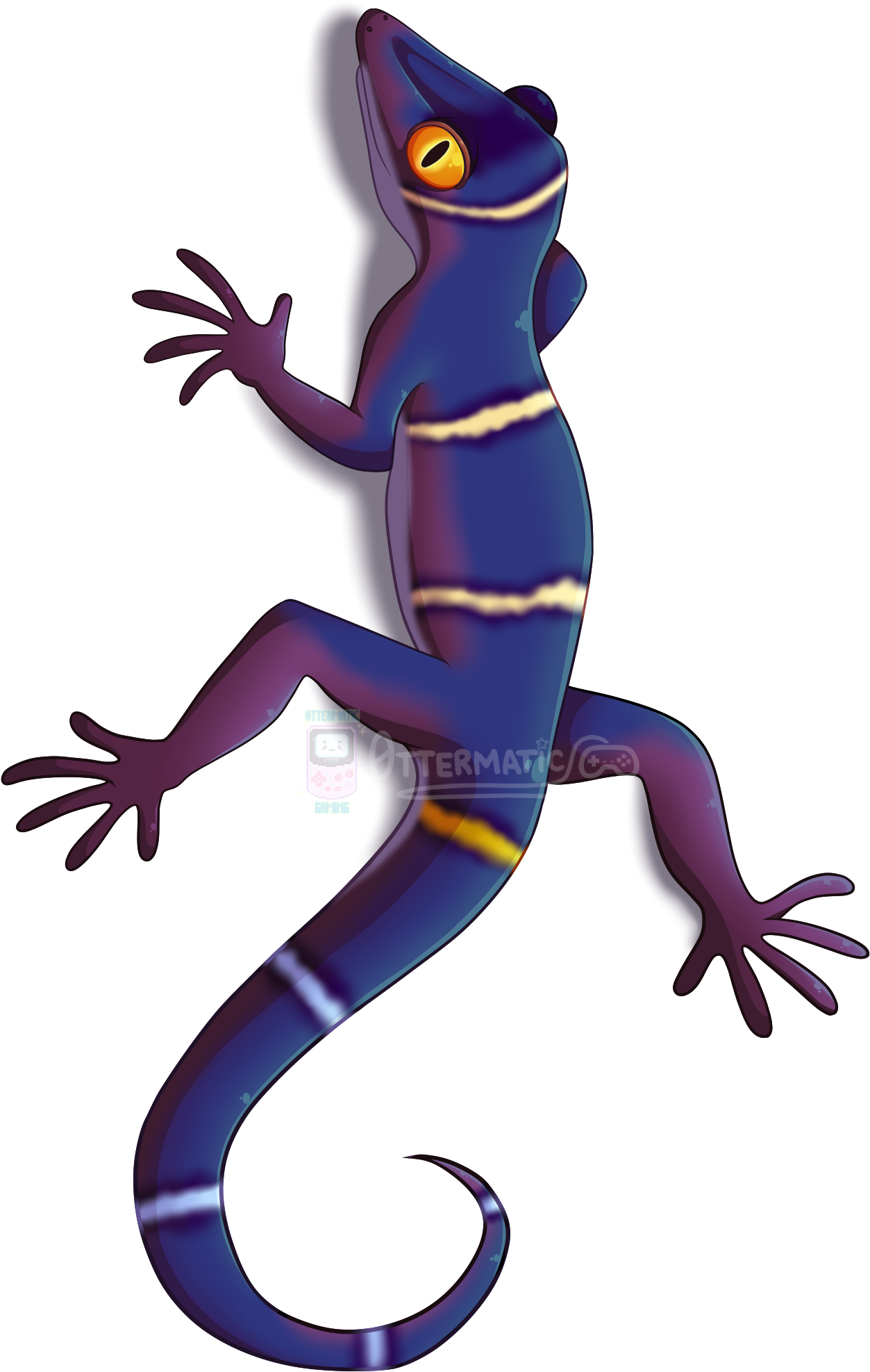 Animated Blue Lizard Illustration