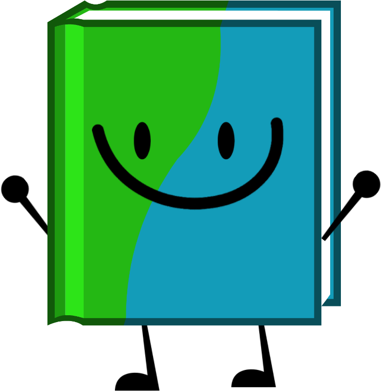 Animated Book Character PNG with transparent background