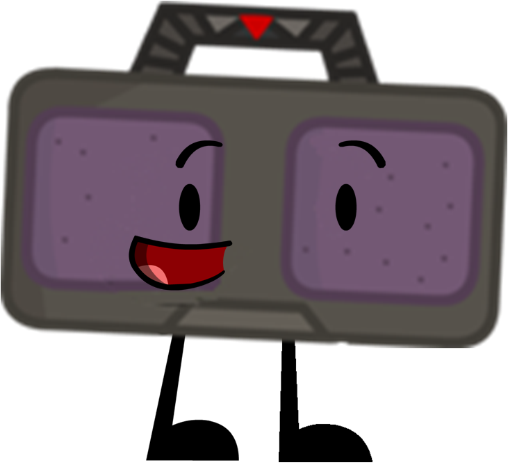 Animated Boombox Character Smiling