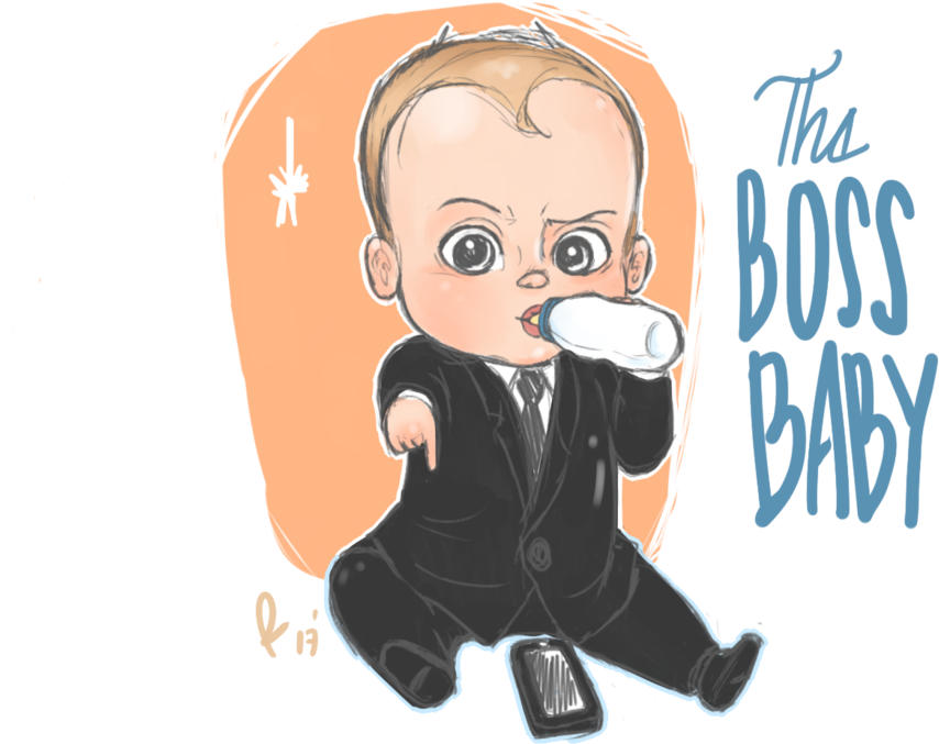Animated Boss Baby Character PNG with transparent background