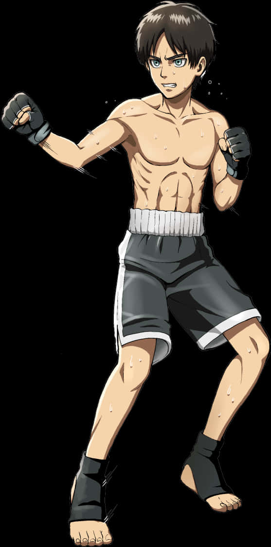 Animated Boxer Readyto Fight PNG with transparent background