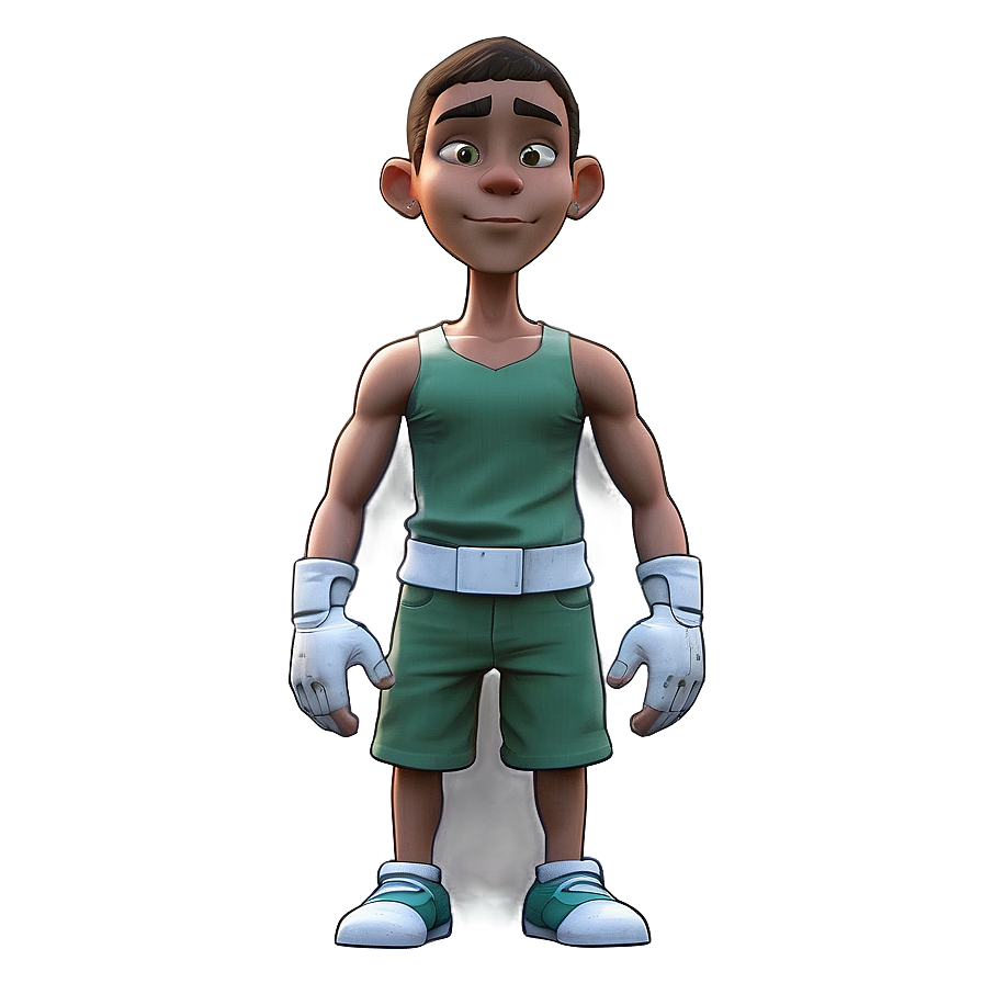 Animated Boyin Green Outfit