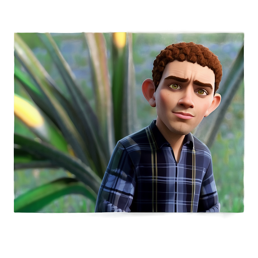 Animated Boyin Plaid Shirt