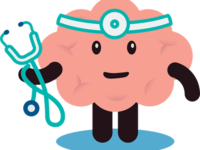 Animated Brain Doctor Character PNG with transparent background