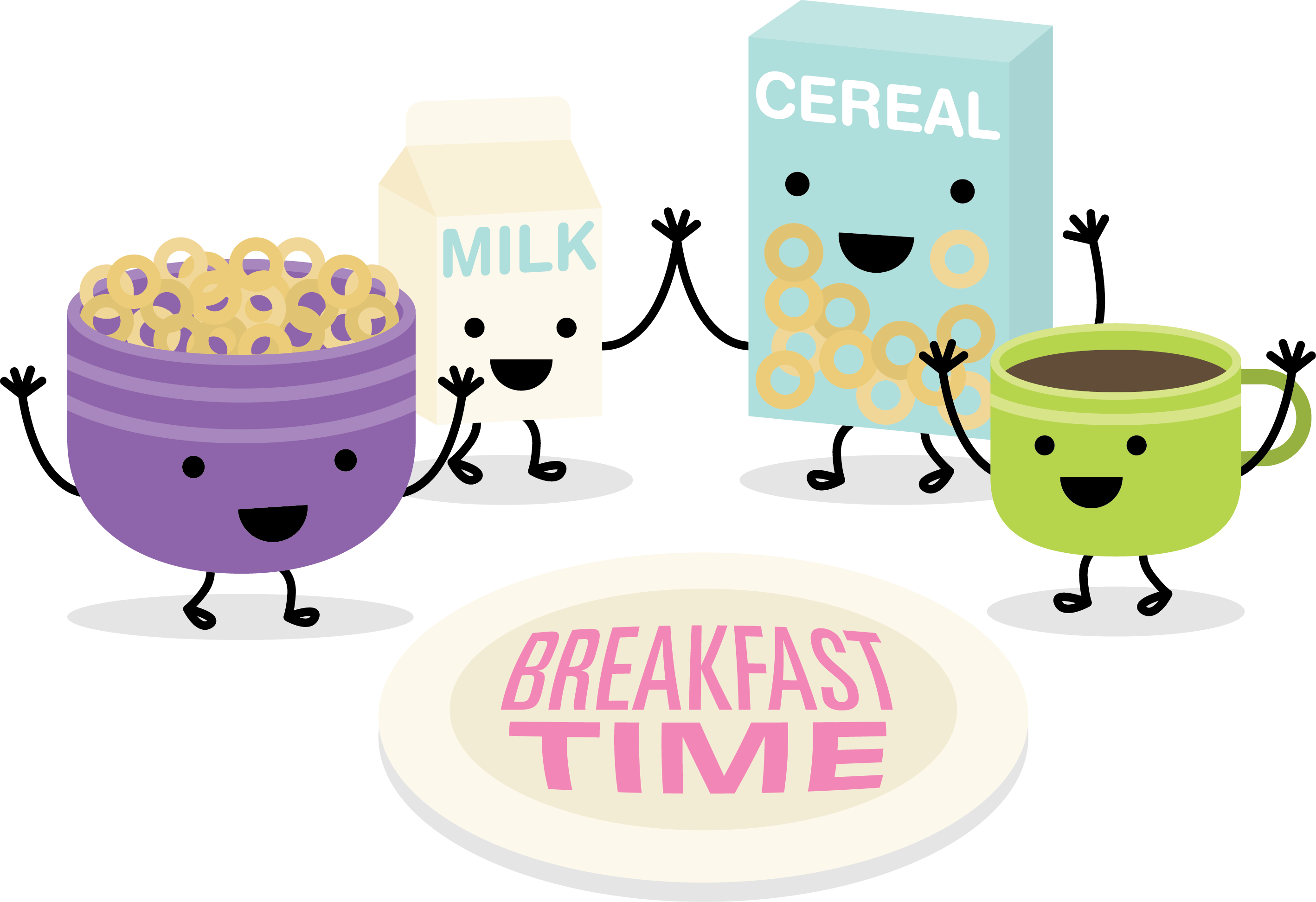 Breakfast Brunch Milk Corn Flakes - Breakfast Time Breakfast Cartoon, HD Png Download PNG with transparent background