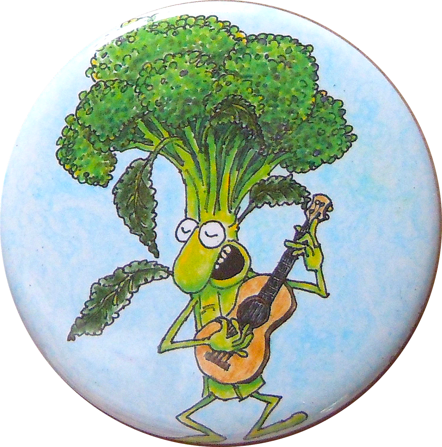 Image Of Broccoli Playing Ukulele Magnet/pin - Broccoli, HD Png Download PNG with transparent background