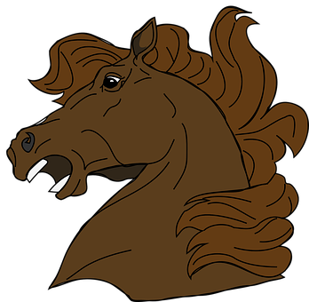 Animated Brown Horse Head