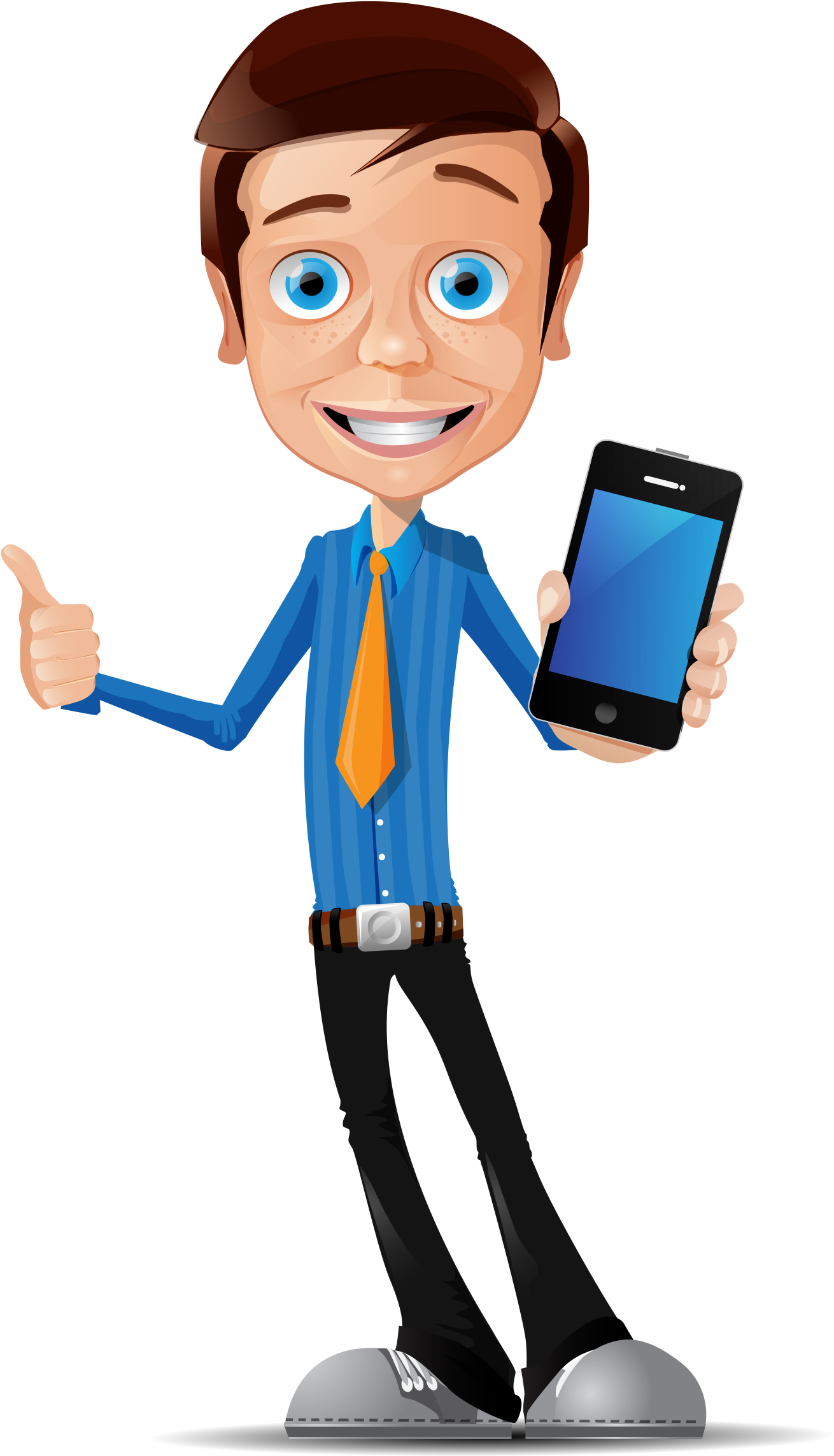 Animated Businessmanwith Smartphone