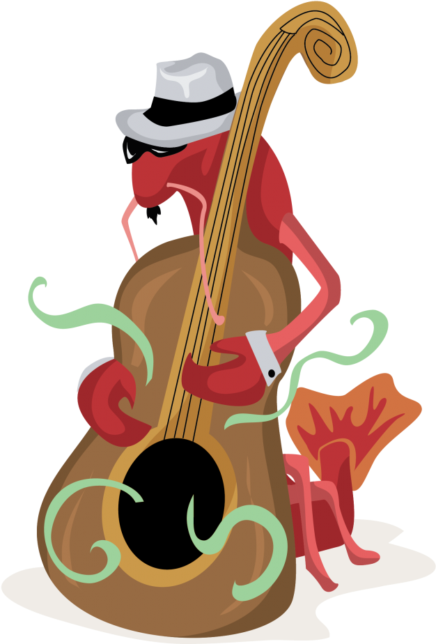 Cello Crawfish Clip Art - Crawfish Playing Instrument, HD Png Download PNG image with a transparent background, free high-resolution download