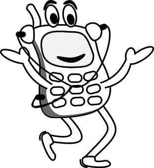 Animated Cellphone Character PNG with transparent background