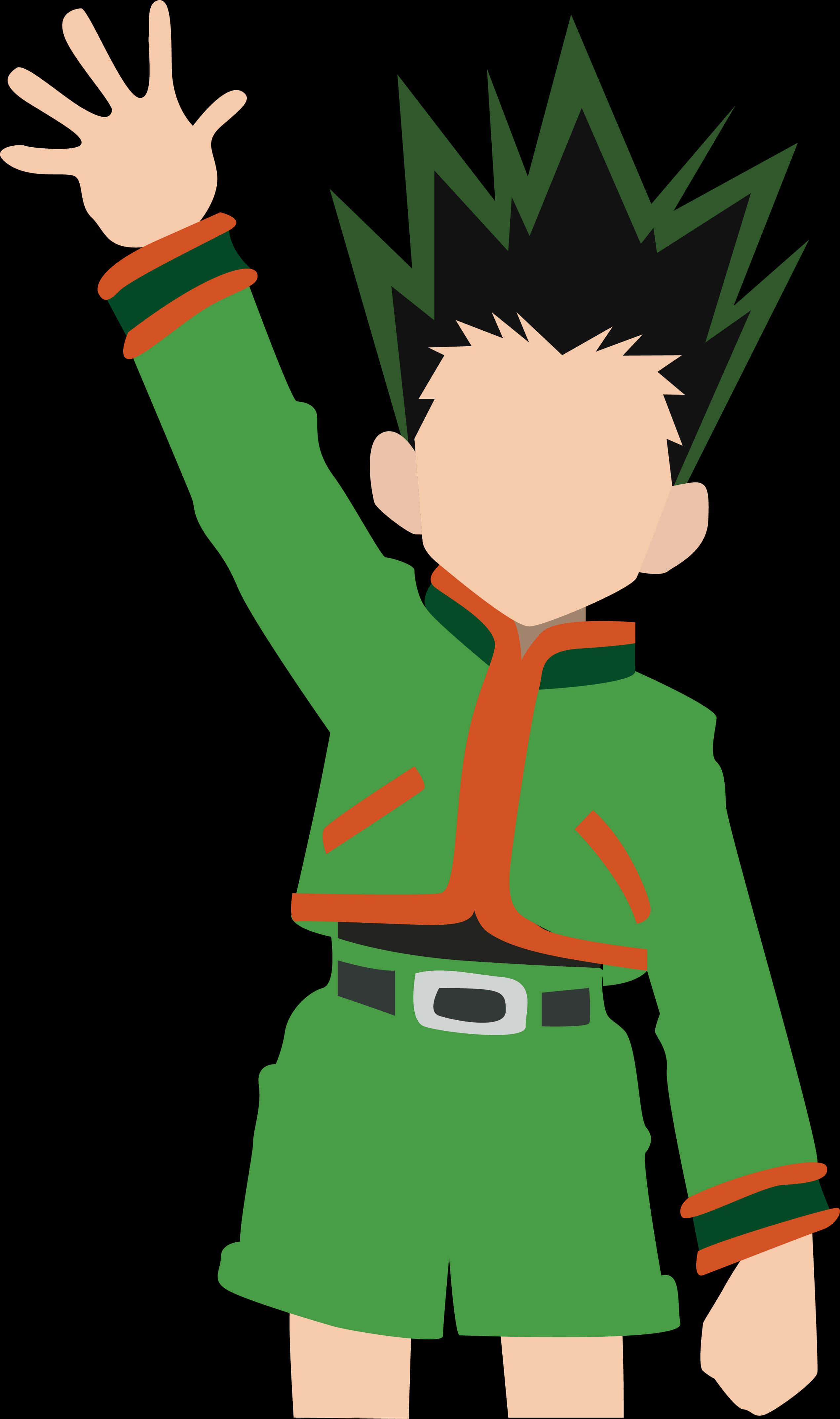 Animated Character Gon Waving Hand PNG with transparent background