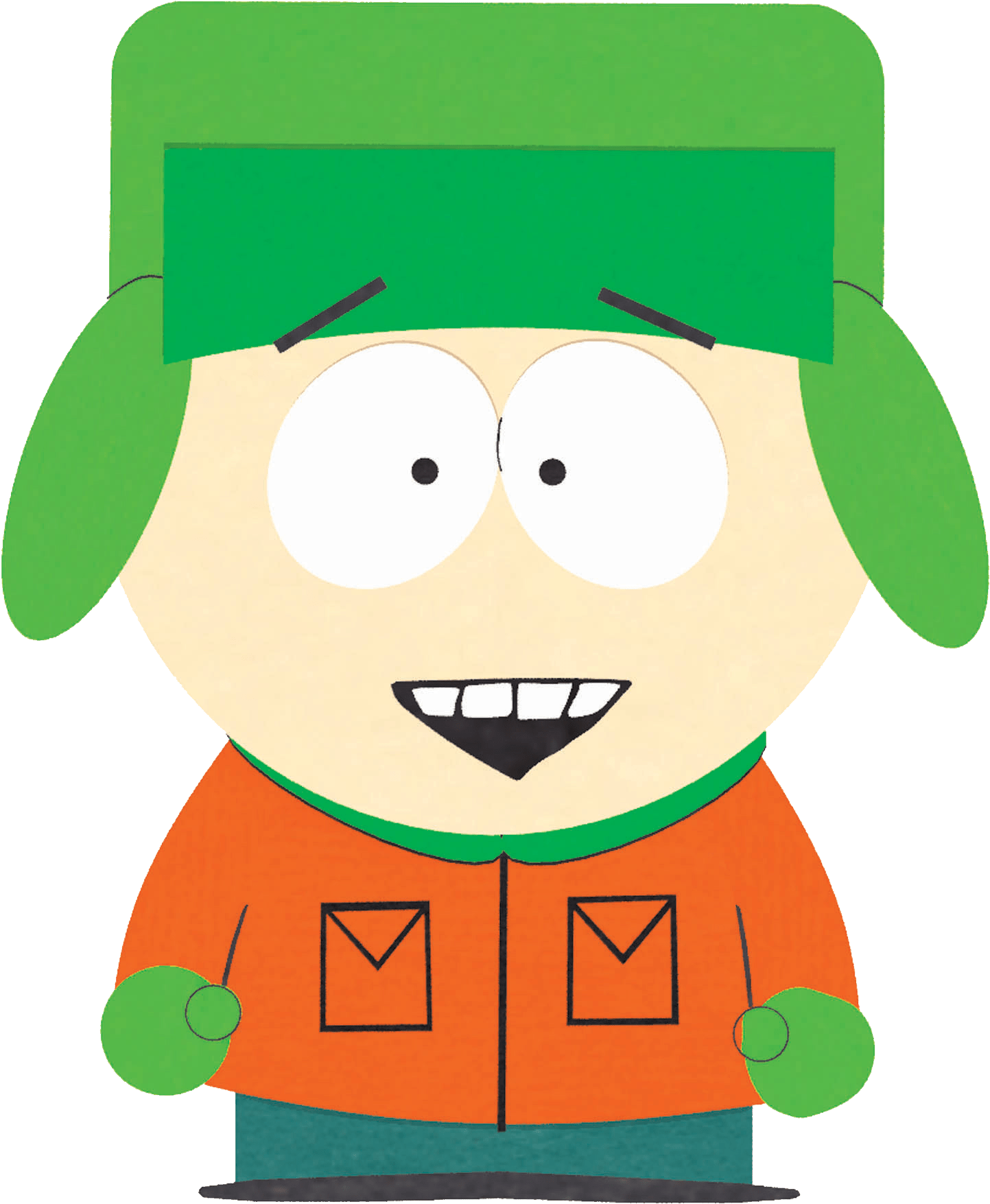 Animated Character Green Cap Orange Jacket