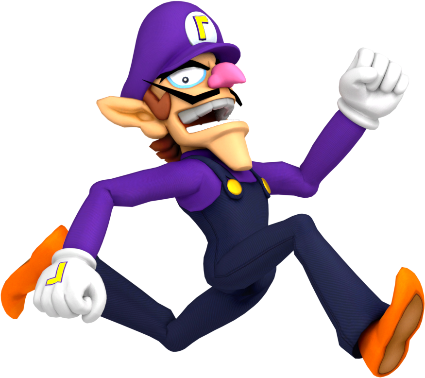 Waluigi Running By Nintega - Wario And Waluigi Running PNG with transparent background